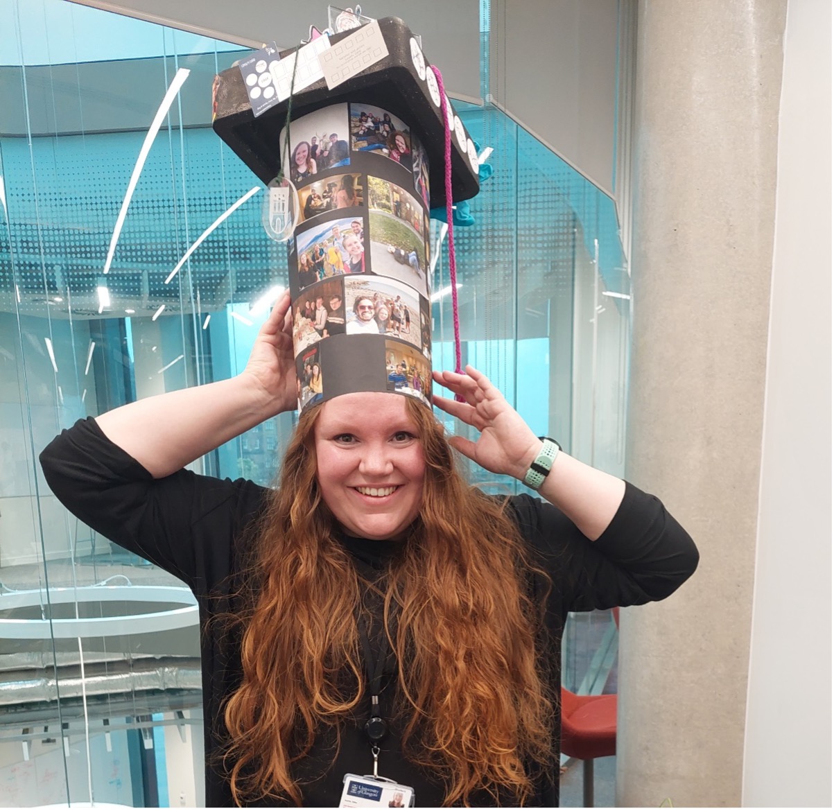 In Germany, there is a tradition that the research group crafts a hat for the PhD candidate to commemorate the journey. In that spirit, my most amazing colleagues in Glasgow made me this super amazing hat as a present when I passed my viva (final PhD exam in the UK). 