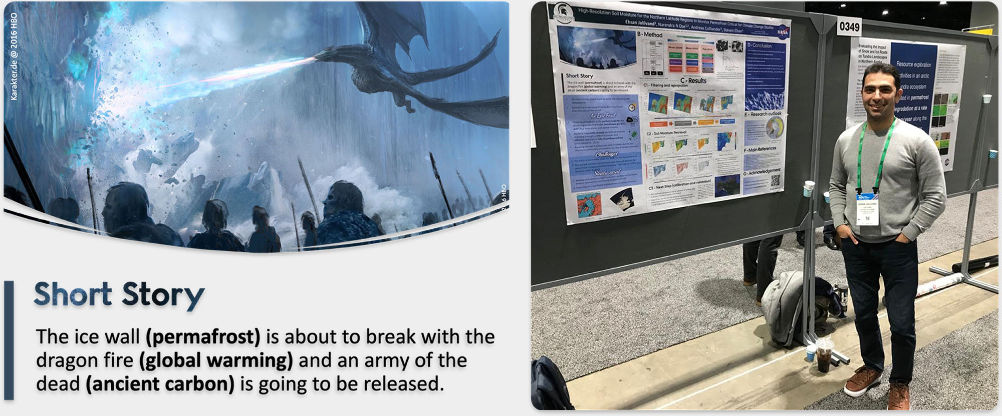 At AGU 2022, I used the iconic Game of Thrones ice-wall breach scene to show how thawing permafrost could push our climate past a critical tipping point.